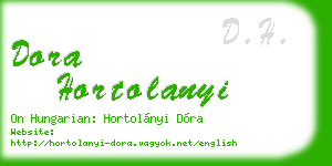 dora hortolanyi business card